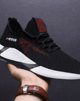 New Sports Shoes Men's Breathable Casual Mesh Shoes Comfort Increase Lace-up Non-slip Low-top Running Shoes