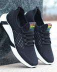 New Sports Shoes Men's Breathable Casual Mesh Shoes Comfort Increase Lace-up Non-slip Low-top Running Shoes