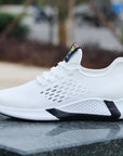 New Sports Shoes Men's Breathable Casual Mesh Shoes Comfort Increase Lace-up Non-slip Low-top Running Shoes