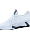 New Sports Shoes Men's Breathable Casual Mesh Shoes Comfort Increase Lace-up Non-slip Low-top Running Shoes