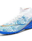 New Breathable Sports High-top Firm Ground Soccer Shoes