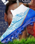 New Breathable Sports High-top Firm Ground Soccer Shoes