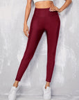 New Black High-Waisted Stretchy Solid Color Slim-Fit Pants for Women, Tight Leggings.