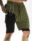 Running Shorts Men 2 In 1 Double-deck Sport Gym Shorts Quick Dry Fitness Jogging Short Pants Training Workout Summer Men Shorts
