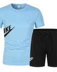 2025 Men's summer T-shirt and shorts set men's breathable sportswear set casual and fashionable short-sleeved T-shirt set