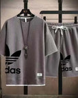 Summer 2025 New Men's pullover sportswear Set, fashionable basketball men's casual short-sleeved T-shirt + shorts two-piece set