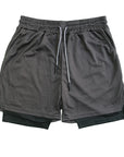 2023 Men Sport Shorts Sportswear Double-deck Running Shorts 2 In 1 Beach Bottoms Summer Gym Fitness Training Jogging Short Pants