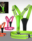 LED Reflective Vest Light Up Running Vest Adjustable Straps Cycling Safety Vest USB Rechargeable 3 Light Modes for Night Running
