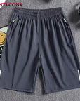 Summer Men's Sport Shorts Cool Sportswear Running Shorts Casual Bottoms Gym Fitness Training Jogging Short Pants Men Black Gray