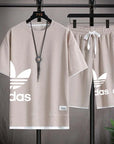 Summer 2025 New Men's pullover sportswear Set, fashionable basketball men's casual short-sleeved T-shirt + shorts two-piece set