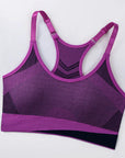 Women Breathable Sports Bra Absorb Sweat Shockproof Padded Gym Running Fitness Double Layer Seamless Yoga Sports Bra Underwear