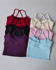 Women's Yoga Sports Fitness Vest, Pilates Running Bra, Thin Belt, Professional Training Underwear, Chest Mat, Fitness Gear