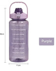 2L Sports Water Bottle with Straw Portable Large Capacity Water bottles Fitness Bike Cup Summer Cold Water Jug with Time Marker