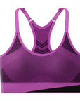 Women Breathable Sports Bra Absorb Sweat Shockproof Padded Gym Running Fitness Double Layer Seamless Yoga Sports Bra Underwear