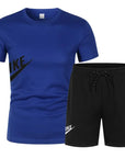2025 Men's summer T-shirt and shorts set men's breathable sportswear set casual and fashionable short-sleeved T-shirt set
