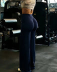 Yoga Sports Women's Leggings High Waist Hip Lifting Gym Workout Wide Leg Leggings Naked Feel Pilates Running Sports Trousers