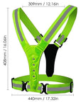 LED Reflective Vest Light Up Running Vest Adjustable Straps Cycling Safety Vest USB Rechargeable 3 Light Modes for Night Running