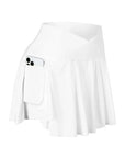 Womens Tennis Skirt with Pockets Crossover High Waisted Athletic Golf Skorts Running Workout Skirts 2 in 1 Fashion Streetwear