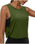 Ladies' Fashion Round Neck Yoga Wear Sleeveless Athletic Vest Casual Top Pure Color Loose Comfy Lightweight Short Top