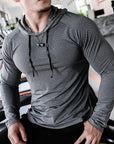 Men's Sport T-shirts Hoodie Fitness Running Shirts Tops Long Sleeve Workout Male Tops Tee Sportwear Training Sweatshirt Men
