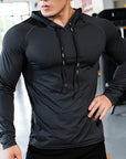 Men's Sport T-shirts Hoodie Fitness Running Shirts Tops Long Sleeve Workout Male Tops Tee Sportwear Training Sweatshirt Men
