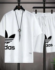 Summer 2025 New Men's pullover sportswear Set, fashionable basketball men's casual short-sleeved T-shirt + shorts two-piece set