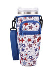 Shoulder Strap Water Bottle Holder Pouch Adjustable Multi Pockets Water Cup Bags with Phone Pocket Non-slip for 40oz Cup