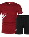 2025 Men's summer T-shirt and shorts set men's breathable sportswear set casual and fashionable short-sleeved T-shirt set