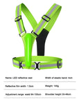LED Running Vest USB Rechargeable Reflective Cycling Safety Vest Adjustable Strap High Visibility 3 Light Mode for Night Running