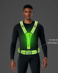 LED Reflective Vest Light Up Running Vest Adjustable Straps Cycling Safety Vest USB Rechargeable 3 Light Modes for Night Running