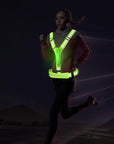 LED Reflective Vest Light Up Running Vest Adjustable Straps Cycling Safety Vest USB Rechargeable 3 Light Modes for Night Running