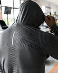 Men's Sport T-shirts Hoodie Fitness Running Shirts Tops Long Sleeve Workout Male Tops Tee Sportwear Training Sweatshirt Men