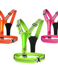 LED Reflective Vest Light Up Running Vest Adjustable Straps Cycling Safety Vest USB Rechargeable 3 Light Modes for Night Running