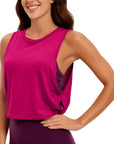 Ladies' Fashion Round Neck Yoga Wear Sleeveless Athletic Vest Casual Top Pure Color Loose Comfy Lightweight Short Top