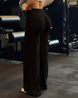 Yoga Sports Women's Leggings High Waist Hip Lifting Gym Workout Wide Leg Leggings Naked Feel Pilates Running Sports Trousers