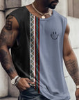 3D Creative Retro Print Outdoor T Shirt Sports Style Casual Breathable Crew Neck Four Seasons Fitness Adult Men's Tank Top