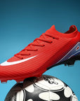 New Men Sport Soccer Shoes Training Boys Football Boots Outdoor Adult Long Spikes Non Slip Cleats Breathable Match Comfortable
