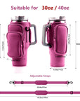 1pc Crossbody Bag Insulated Water Bottle Cover Sleeve for Stanley Cup Anti-fall 30oz/40oz Tumbler Protective Carrier Pouch Strap