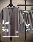 Summer 2025 New Men's pullover sportswear Set, fashionable basketball men's casual short-sleeved T-shirt + shorts two-piece set