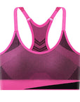 Women Breathable Sports Bra Absorb Sweat Shockproof Padded Gym Running Fitness Double Layer Seamless Yoga Sports Bra Underwear
