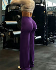 Yoga Sports Women's Leggings High Waist Hip Lifting Gym Workout Wide Leg Leggings Naked Feel Pilates Running Sports Trousers