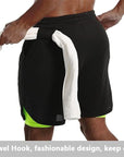 Men Sport Shorts Sportswear Double-deck Running Shorts 2 In 1 Beach Bottoms Summer Gym Fitness Training Jogging Short Pants Men