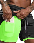 Men Sport Shorts Sportswear Double-deck Running Shorts 2 In 1 Beach Bottoms Summer Gym Fitness Training Jogging Short Pants Men