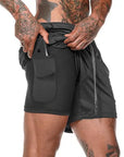 Men Sport Shorts Sportswear Double-deck Running Shorts 2 In 1 Beach Bottoms Summer Gym Fitness Training Jogging Short Pants Men