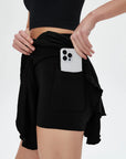 Women's High Waisted Tennis Mini Skirt Tennis Yoga Golf Sports Belt Safety Pants Pocket Comfortable and Breathable Sports Skirt