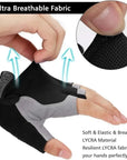 Gym Gloves Fingerless Gloves Anti-Slip Shock-Absorbing Breathable Gloves Sports Gloves for Training Lifting Weight Cycling