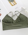 Women Sports Bras Fast Dry Elastic Padded Gym Running skeep Bra Solid color Fitness Yoga Sport breathable Tops