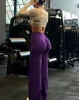 Yoga Sports Women's Leggings High Waist Hip Lifting Gym Workout Wide Leg Leggings Naked Feel Pilates Running Sports Trousers