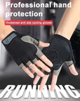 Gym Gloves Fingerless Gloves Anti-Slip Shock-Absorbing Breathable Gloves Sports Gloves for Training Lifting Weight Cycling