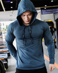 Men's Sport T-shirts Hoodie Fitness Running Shirts Tops Long Sleeve Workout Male Tops Tee Sportwear Training Sweatshirt Men